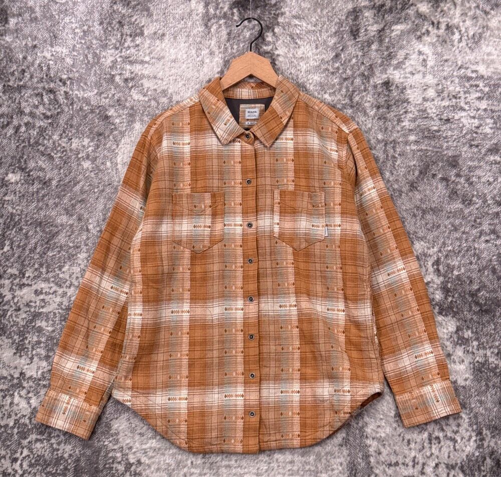 Prana Shirt Medium Womens Flannel Plaid Lined Shirt Jacket Shacket
